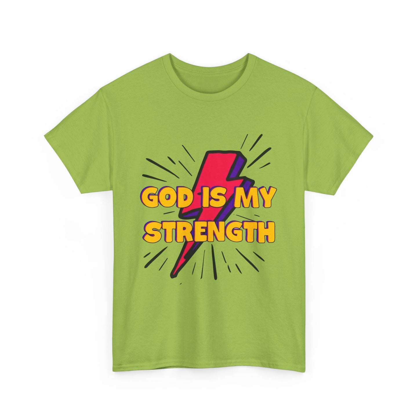 Inspirational Unisex Heavy Cotton Tee - "God is My Strength"