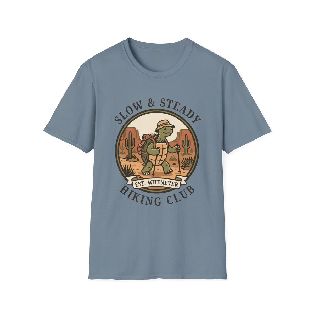 Slow & Steady Hiking Club T-Shirt – Funny Tortoise Hiking Tee, Unisex