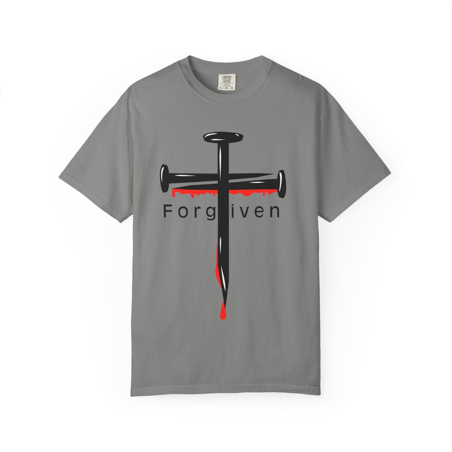 Unisex T-Shirt - Nails from the Cross FORGIVEN Design - Confort Colors T-Shirt
