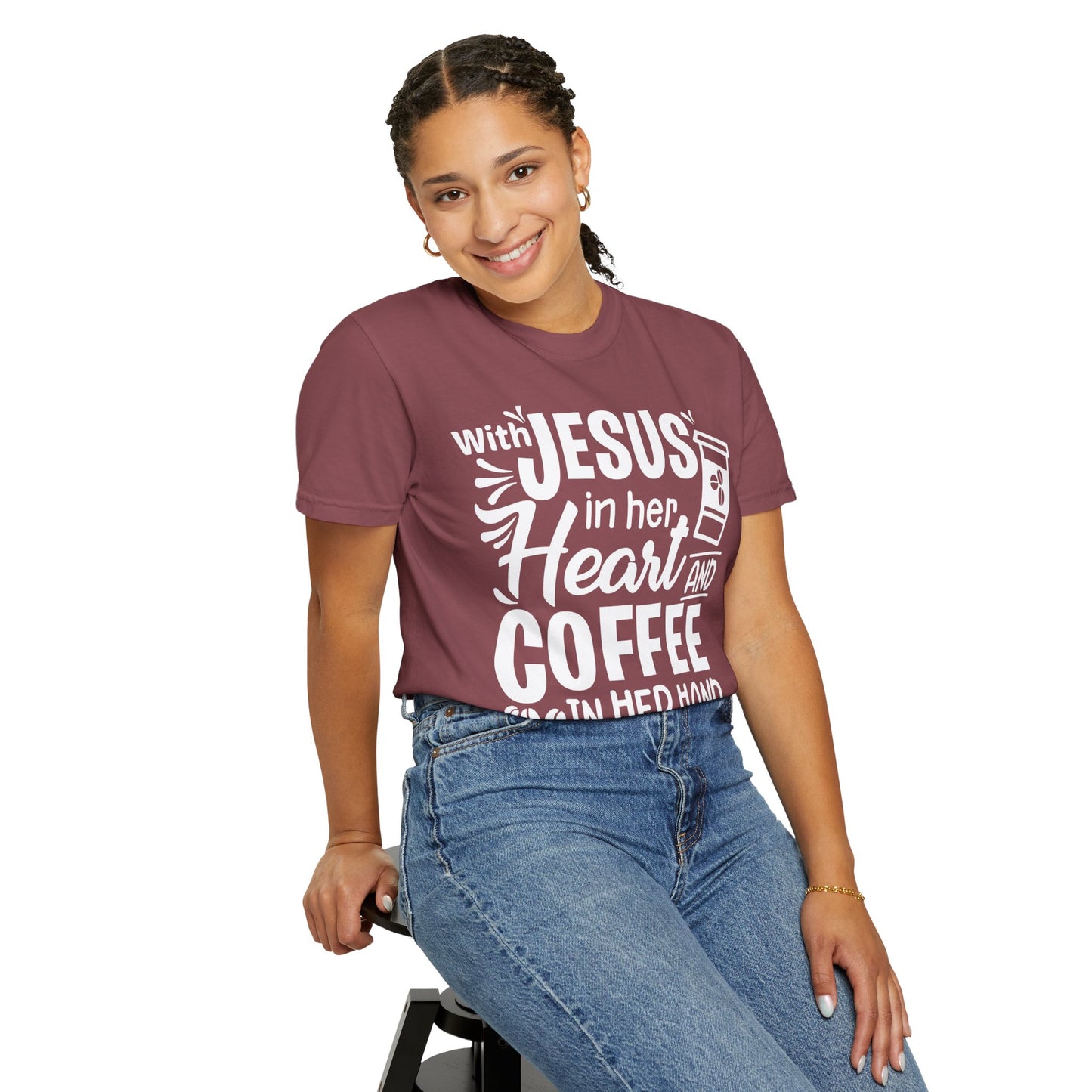 Christian Graphic T-Shirt - Unstoppable Jesus and Coffee Tee