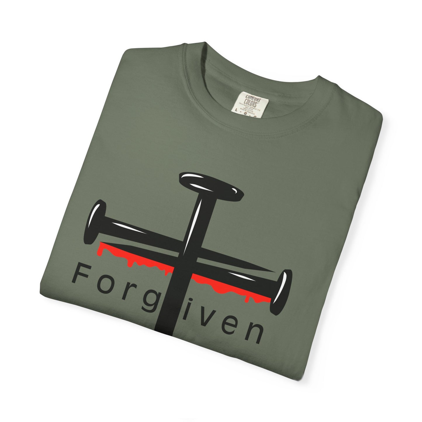 Unisex T-Shirt - Nails from the Cross FORGIVEN Design - Confort Colors T-Shirt