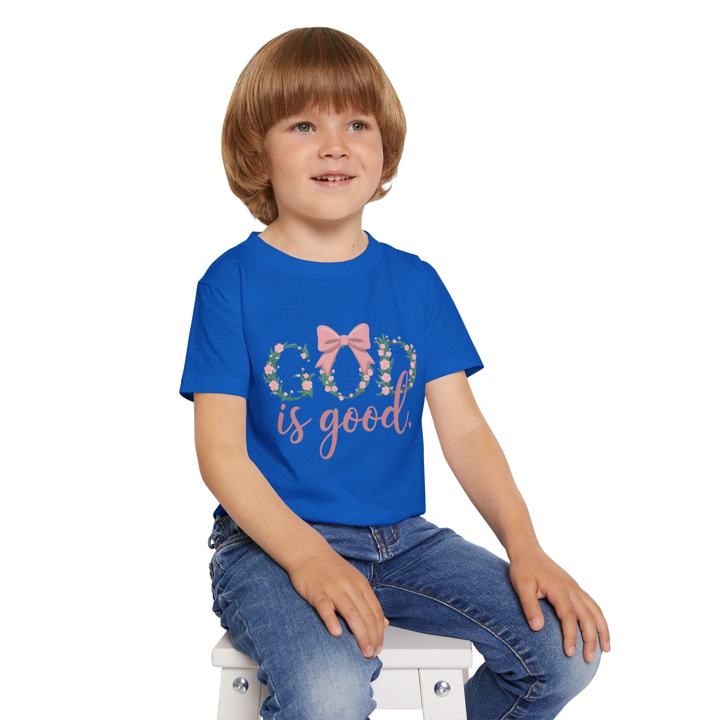 God is Good Toddler T-Shirt, Cute Toddler Tee, Floral Print Kids Shirt, Toddler Gift, Inspirational Kids Apparel