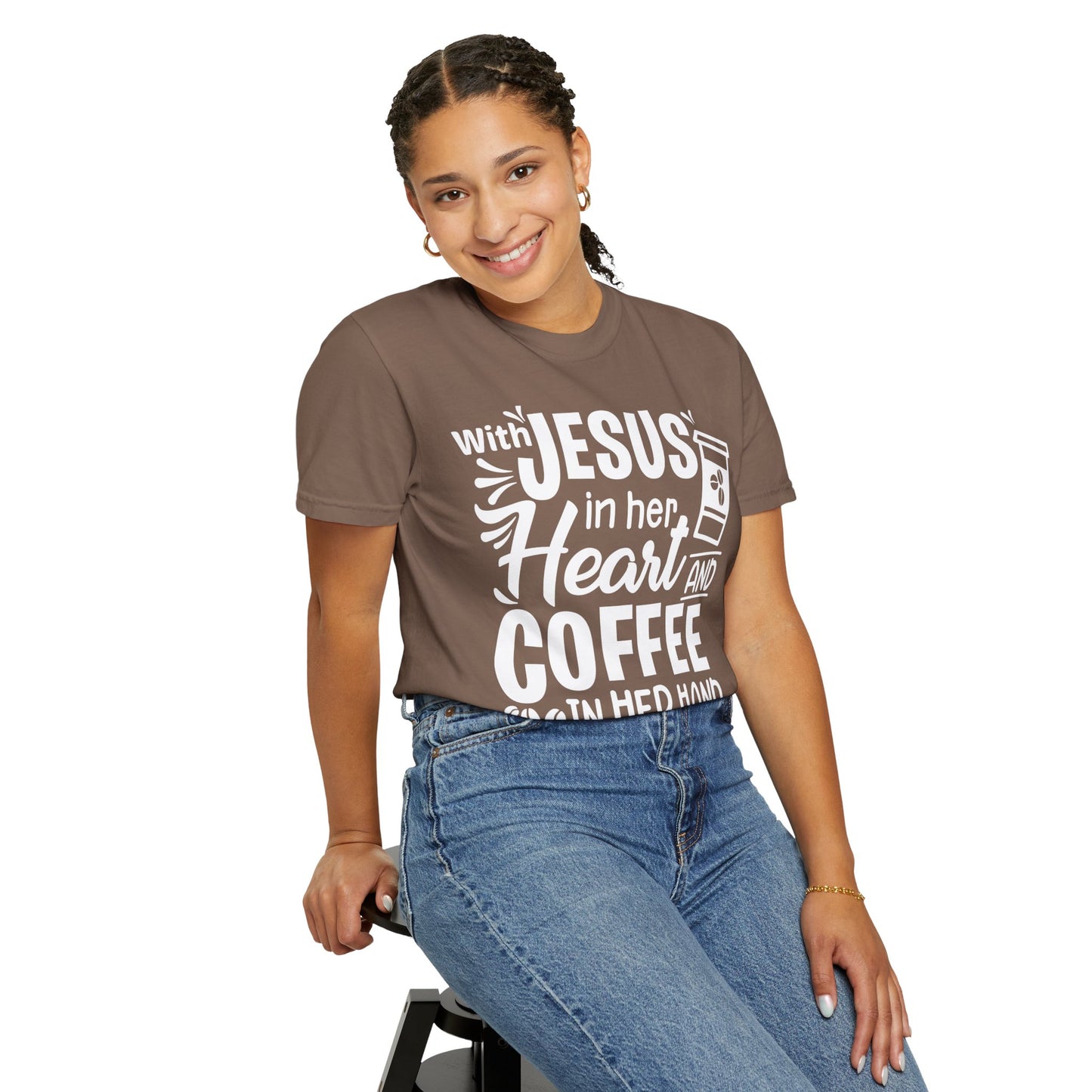Christian Graphic T-Shirt - Unstoppable Jesus and Coffee Tee