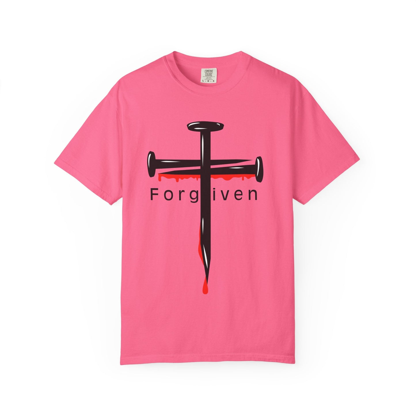 Unisex T-Shirt - Nails from the Cross FORGIVEN Design - Confort Colors T-Shirt