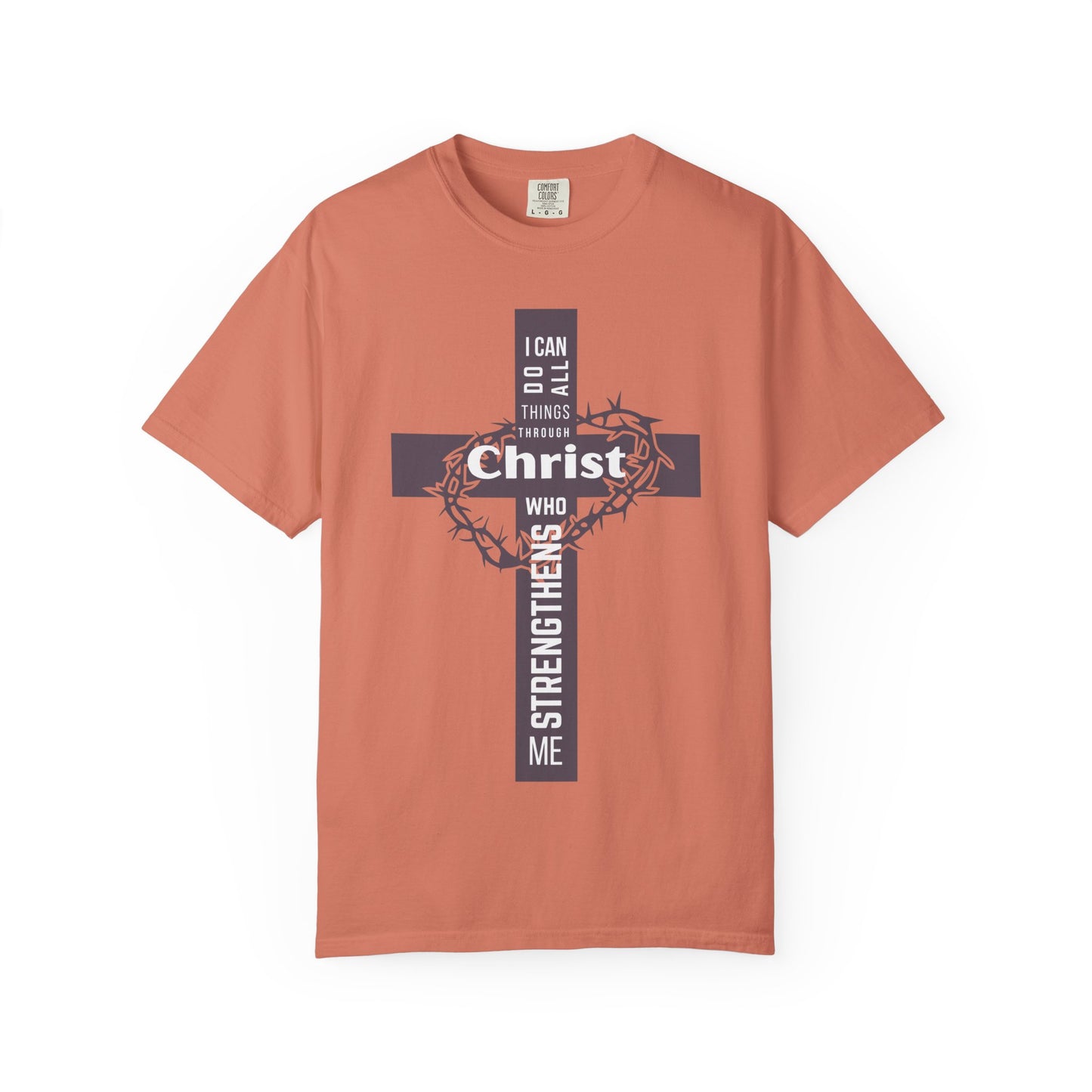 Inspirational Christian T-Shirt - Strength in Christ Design "I Can Do All Things Through Christ"