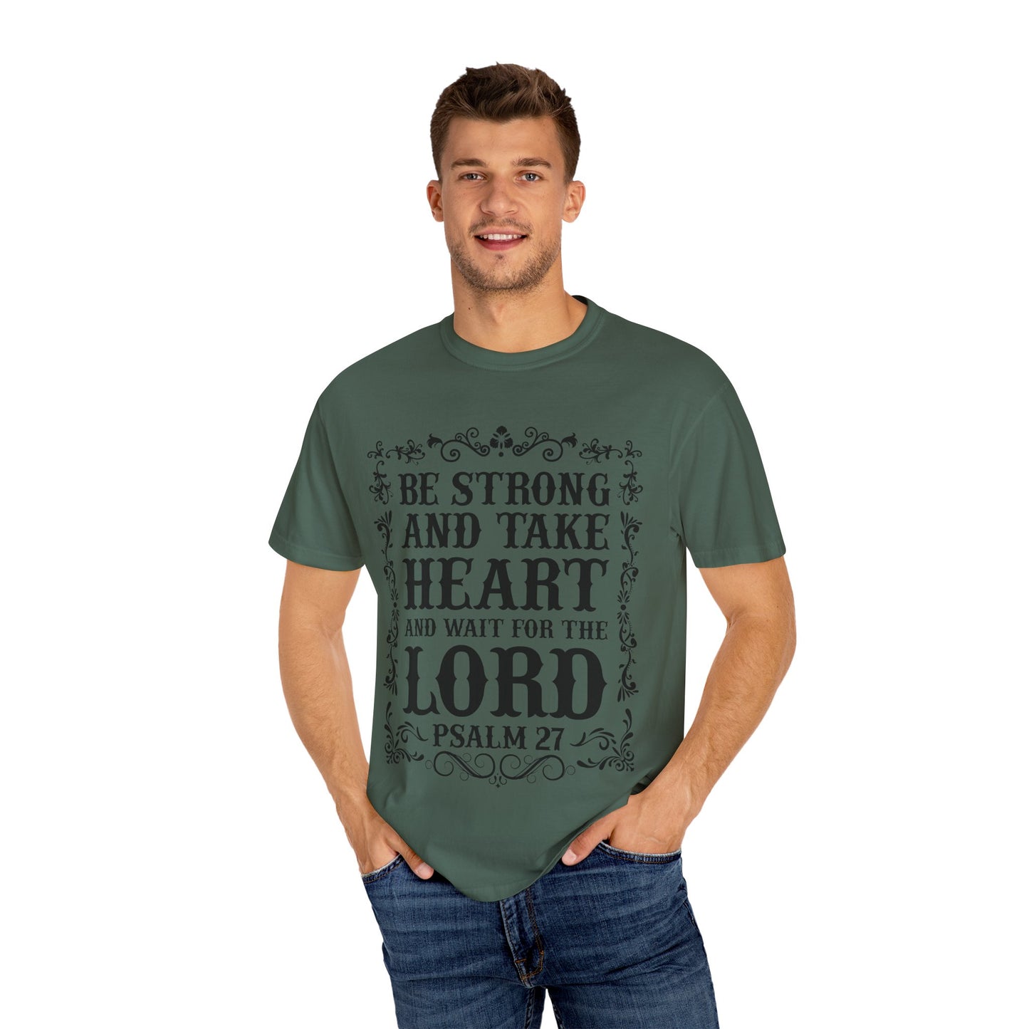 Inspirational Psalm 27 T-Shirt - Unisex Garment-Dyed Tee