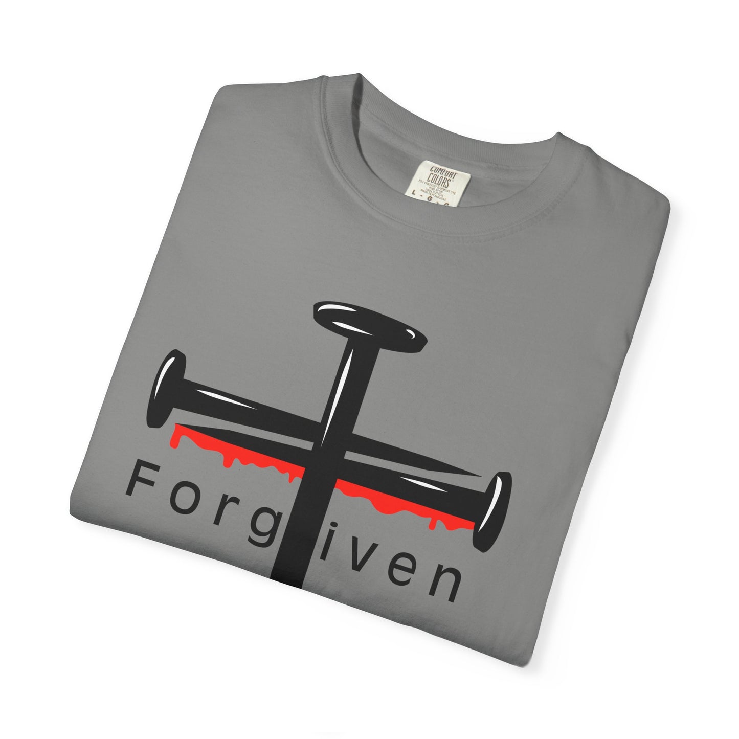 Unisex T-Shirt - Nails from the Cross FORGIVEN Design - Confort Colors T-Shirt
