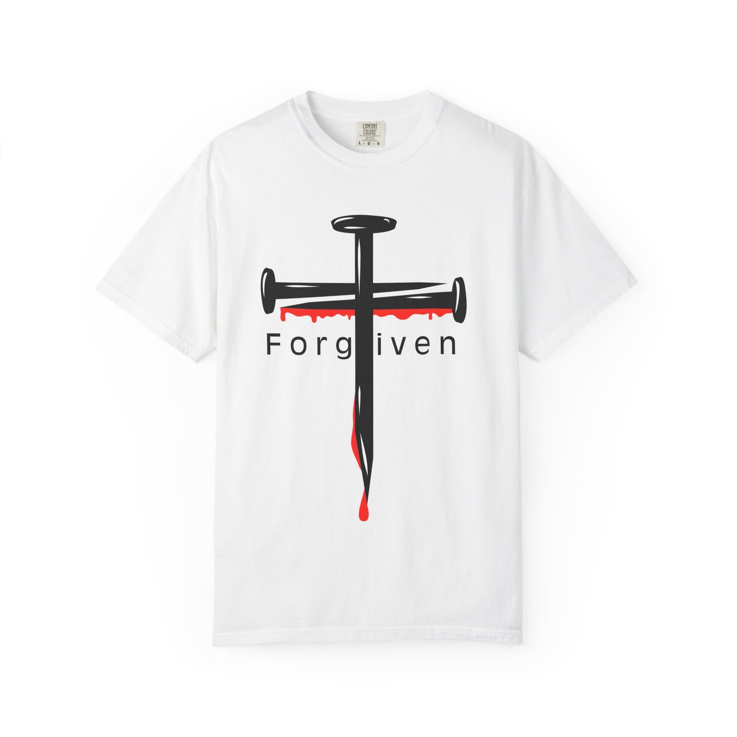 Unisex T-Shirt - Nails from the Cross FORGIVEN Design - Confort Colors T-Shirt