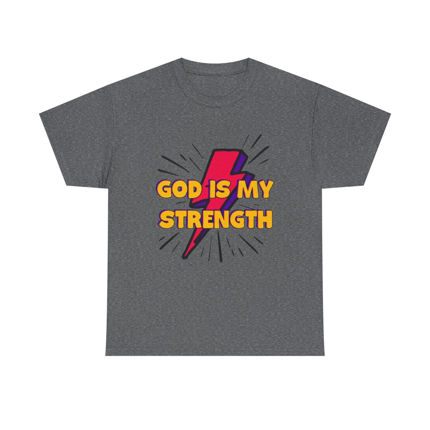 Inspirational Unisex Heavy Cotton Tee - "God is My Strength"