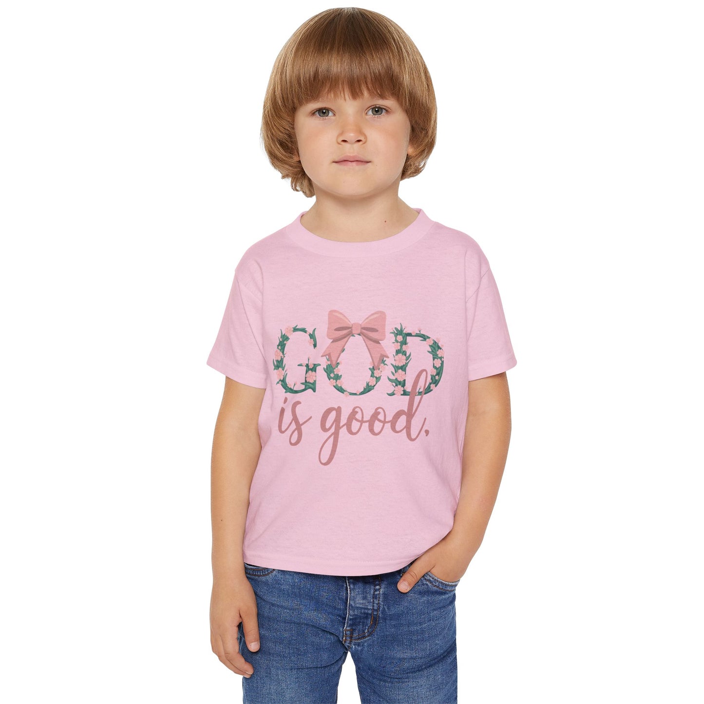 God is Good Toddler T-Shirt, Cute Toddler Tee, Floral Print Kids Shirt, Toddler Gift, Inspirational Kids Apparel