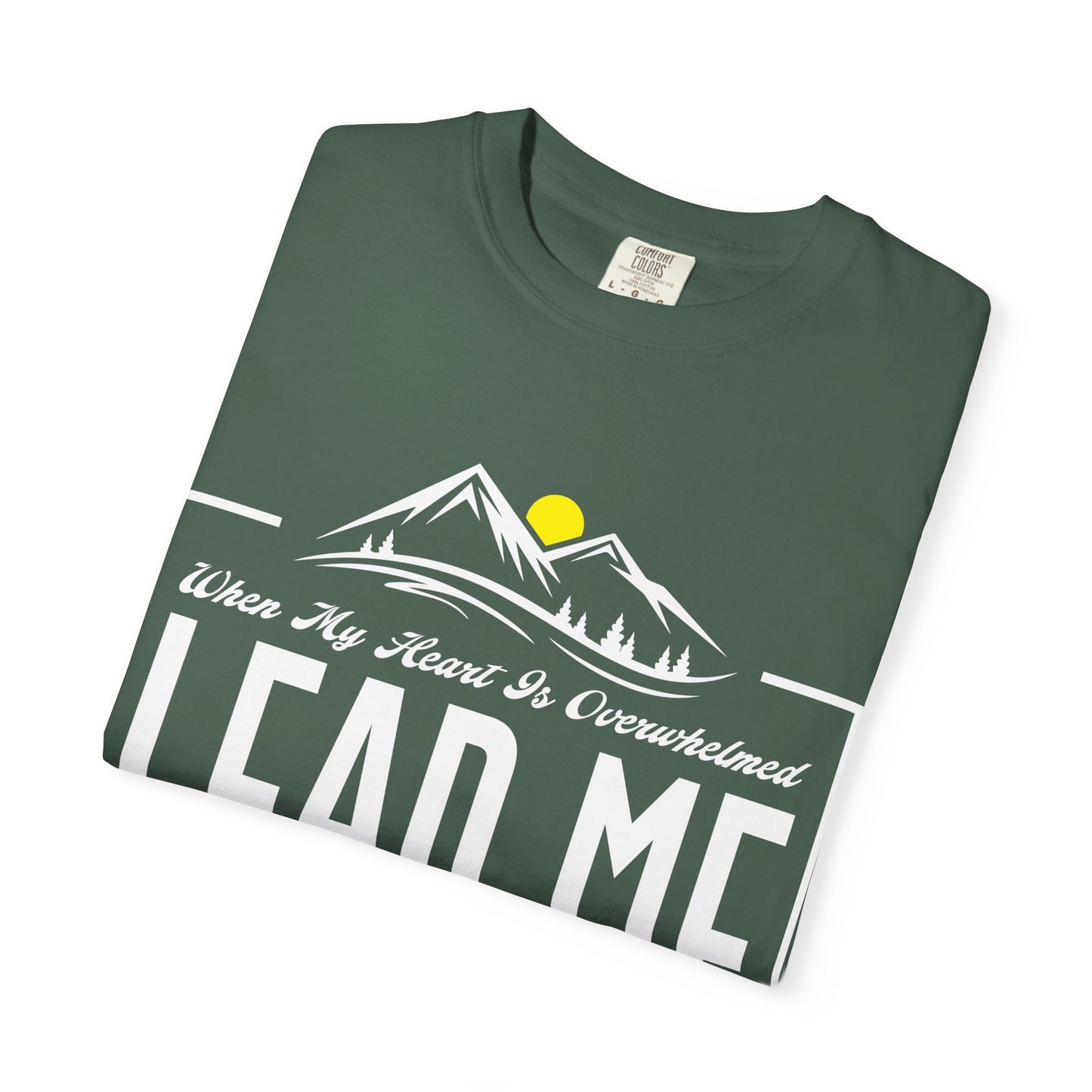 Comfort Colors T-Shirt: 'Lead Me to the Rock' Psalm 61:2 Inspirational Tee