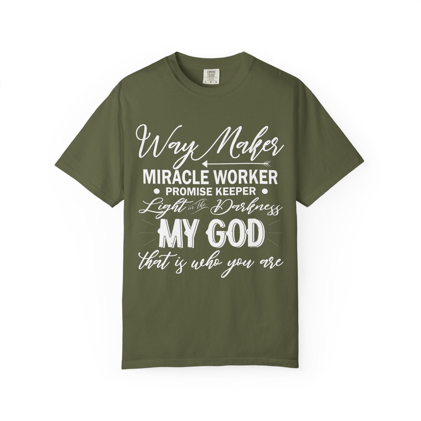 Inspirational Unisex Garment-Dyed T-Shirt - 'Way Maker, Miracle Worker'