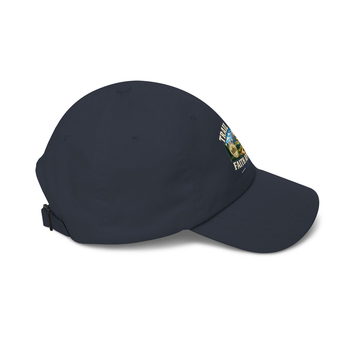 Trail Tested • Faith Approved Dad Cap — Outdoor Mountain Embroidered Baseball Hat