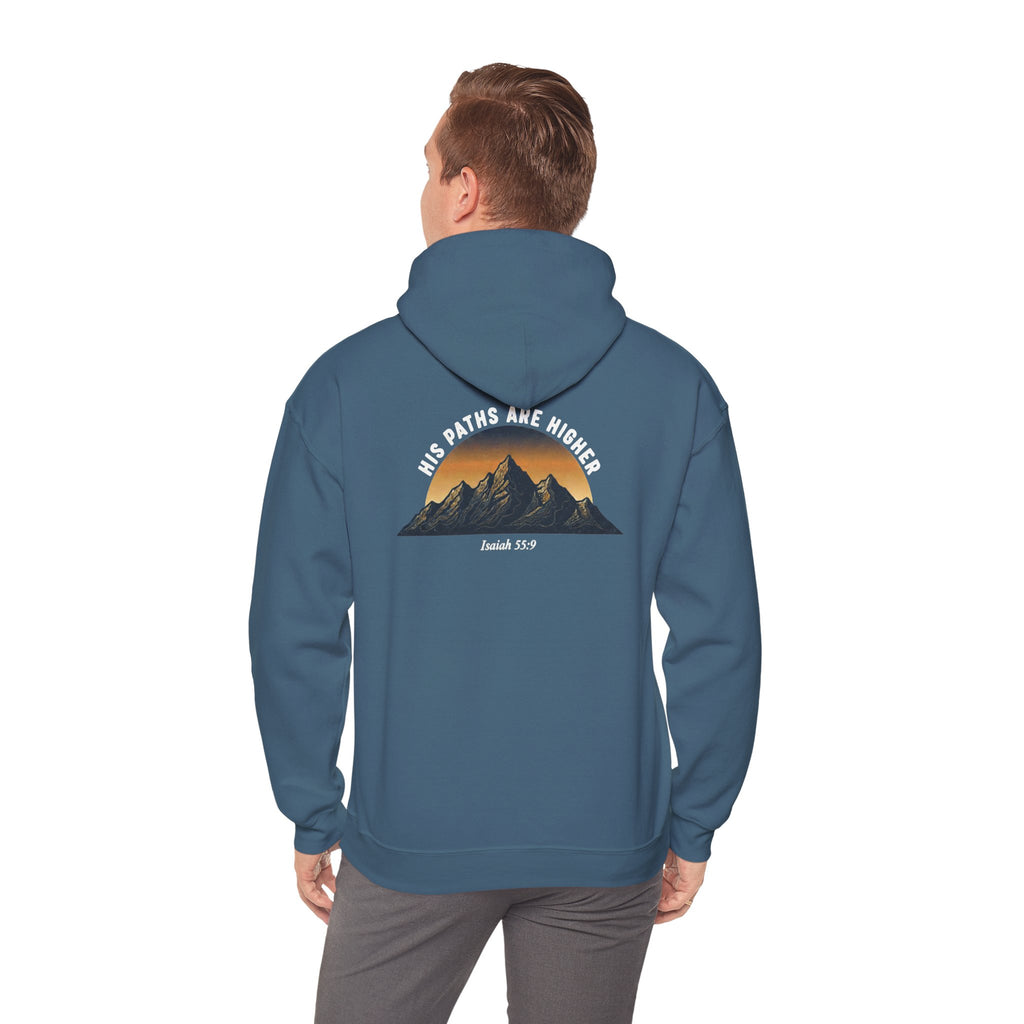 His Paths Are Higher Hoodie – Christian Mountain Sunrise Sweatshirt, Unisex