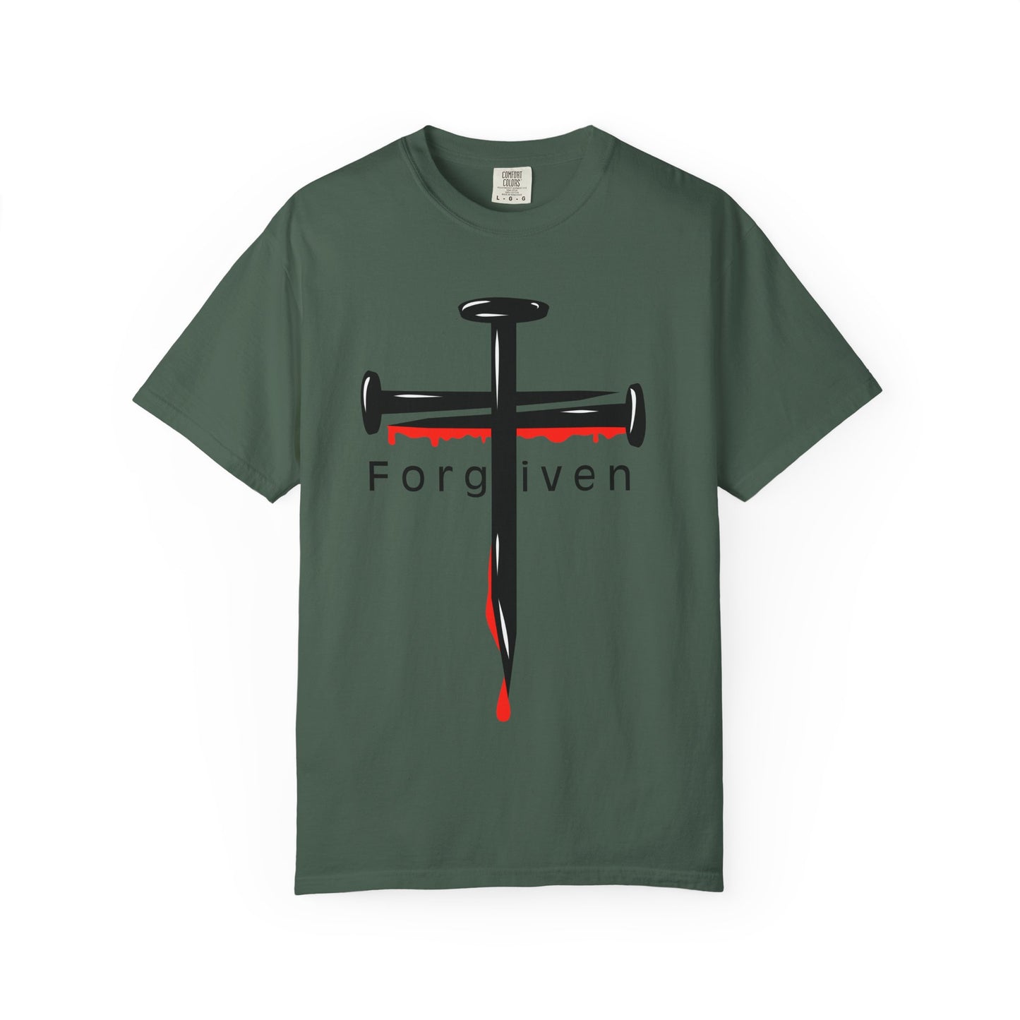 Unisex T-Shirt - Nails from the Cross FORGIVEN Design - Confort Colors T-Shirt