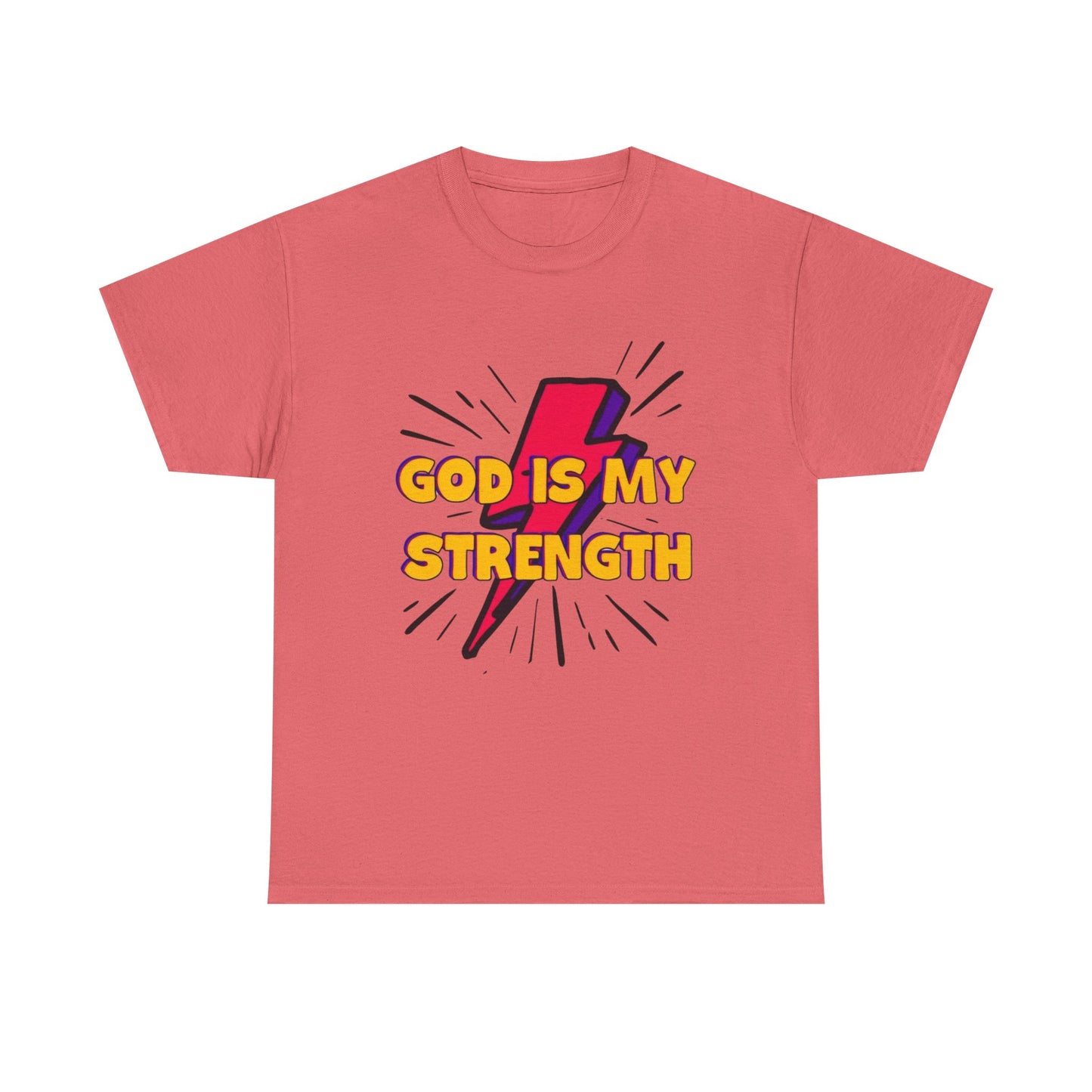 Inspirational Unisex Heavy Cotton Tee - "God is My Strength"