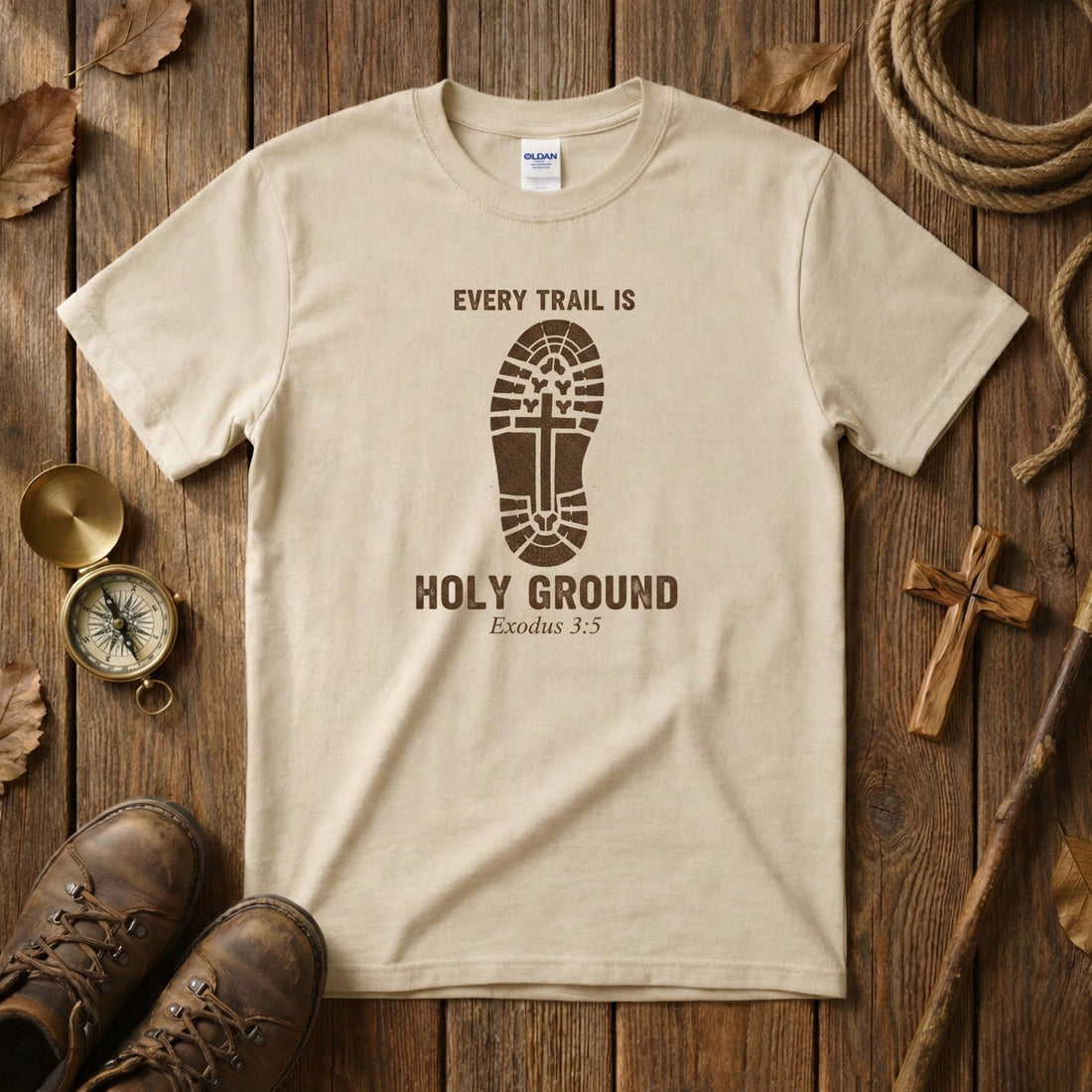 Every Trail is Holy Ground Tee Shirt from Tortoise Trail Gifts