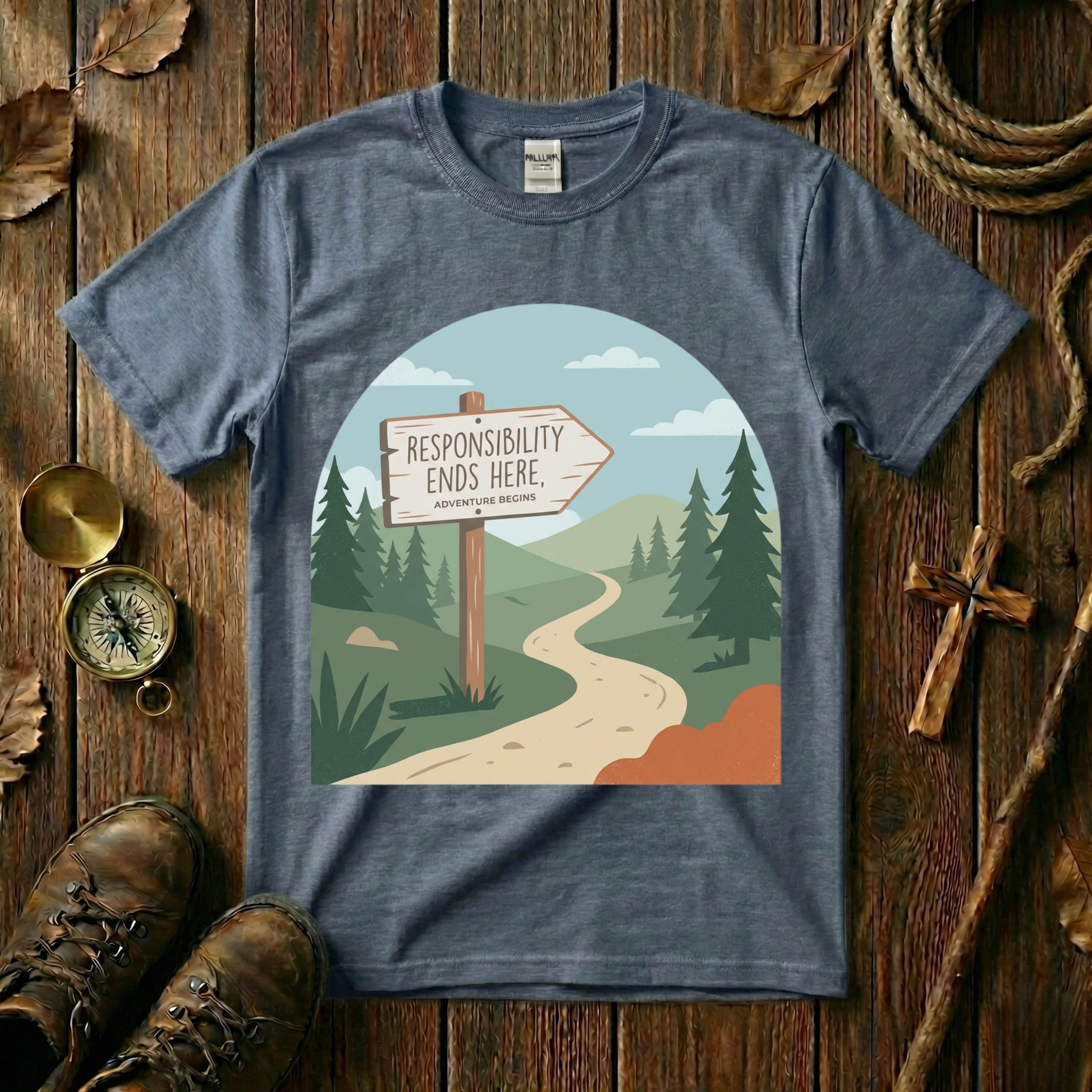 Responsibility Ends Adventure Begins Tee Shirt