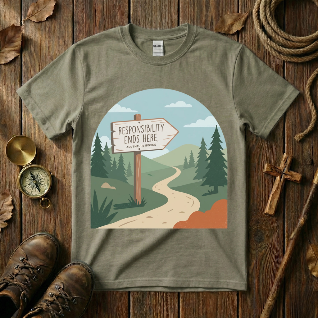 Responsibility Ends Adventure Begins Tee Shirt