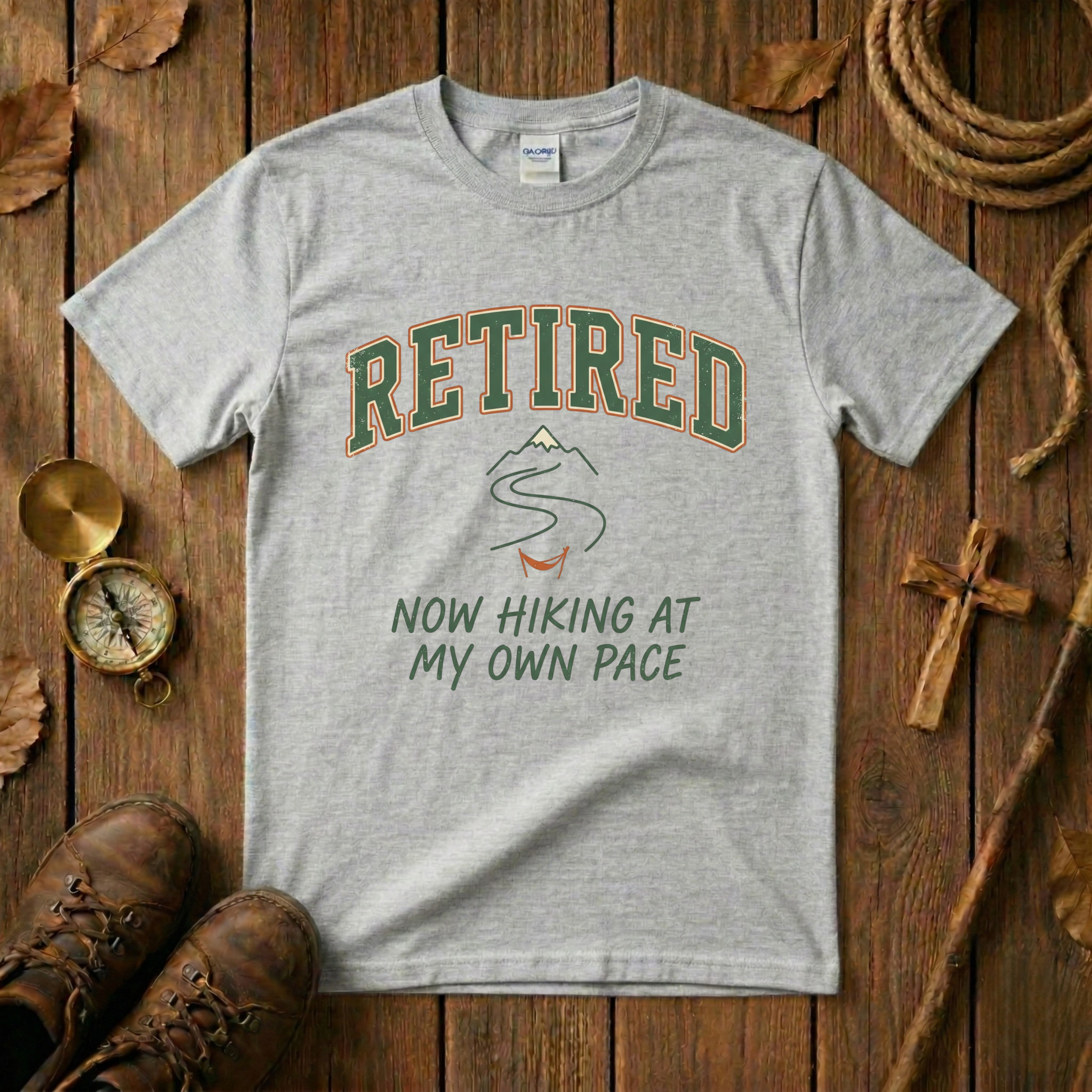Retired Hiking at my own Pace Tee Shirt
