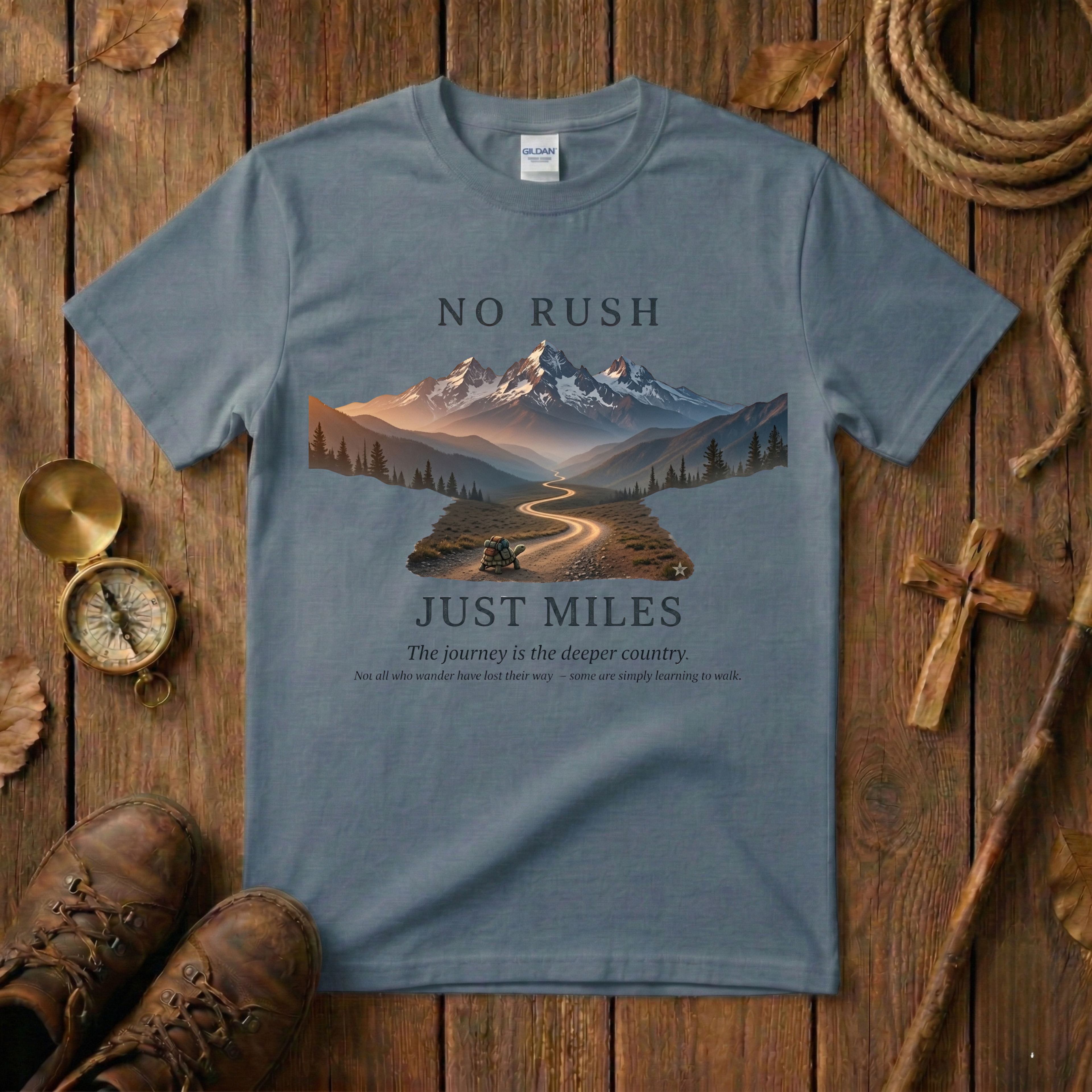 No Rush Just Miles - The Journey is Deeper Tee Shirt