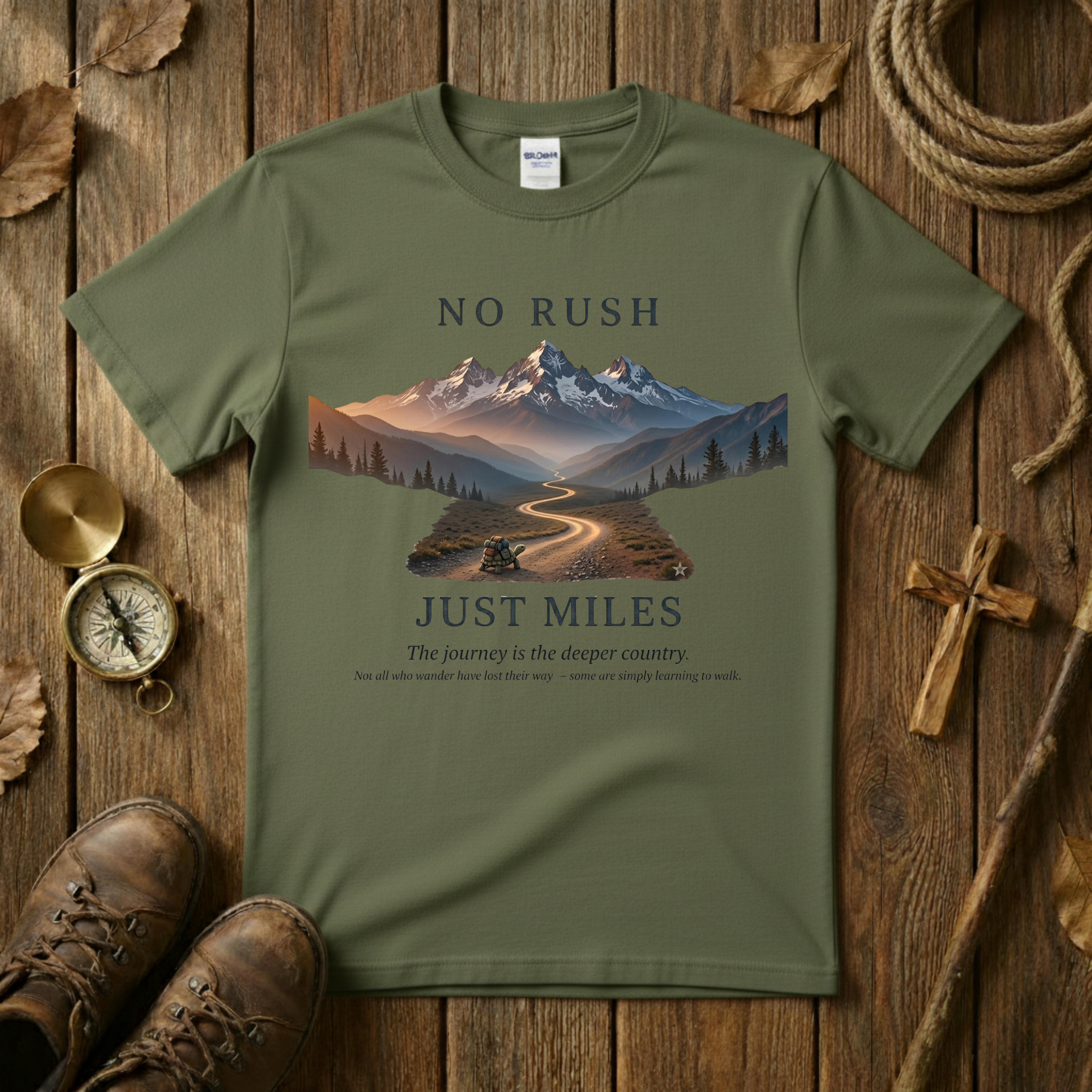 No Rush Just Miles - The Journey is Deeper Tee Shirt