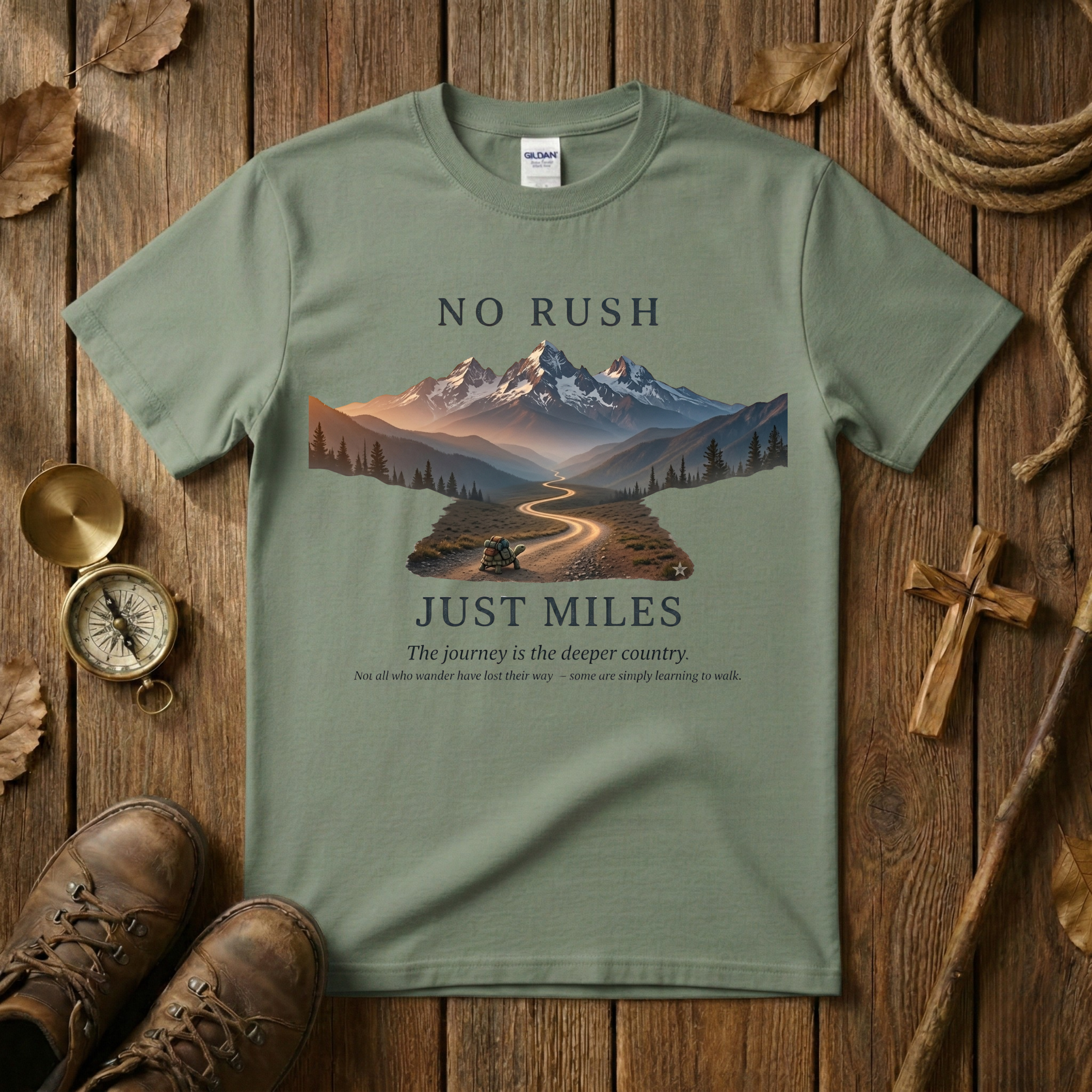No Rush Just Miles - The Journey is Deeper Tee Shirt