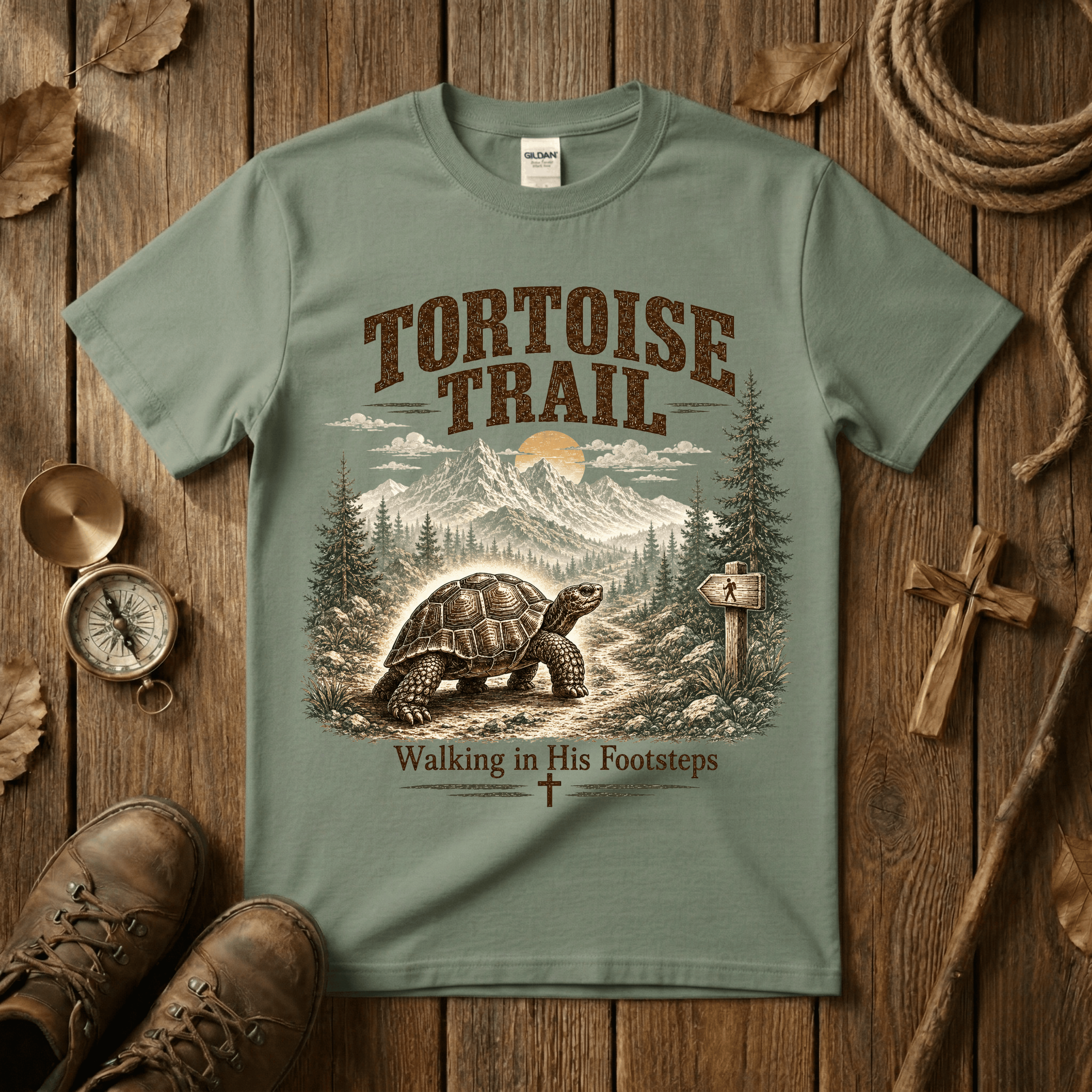 Tortoise Trail Mountain Graphic Tee Shirt - "Tortoise Trail"