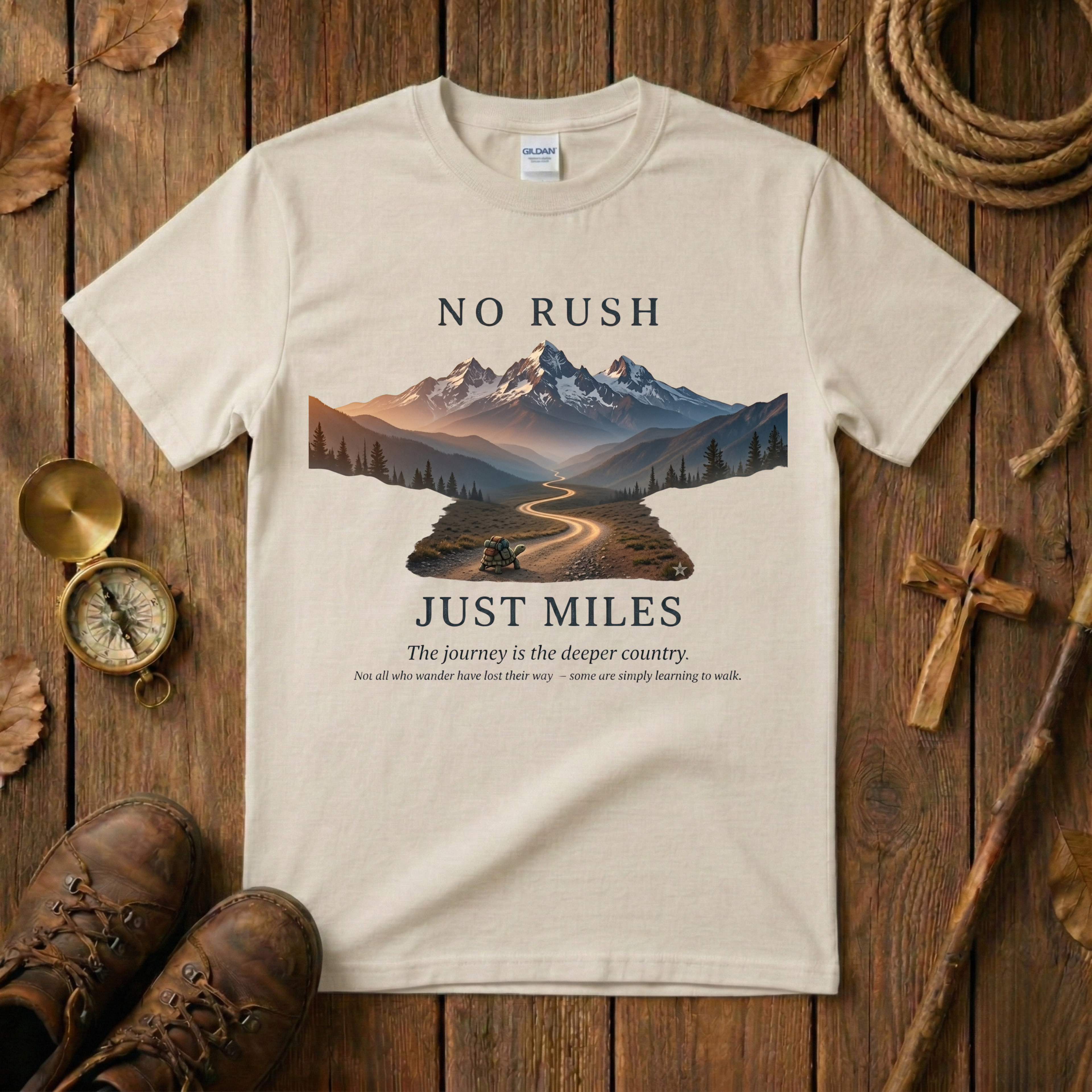 No Rush Just Miles - The Journey is Deeper Tee Shirt
