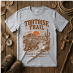 T-Shirt — Tortoise Trail Desert Sunset Graphic Tee ("Tortoise Trail" Text)
